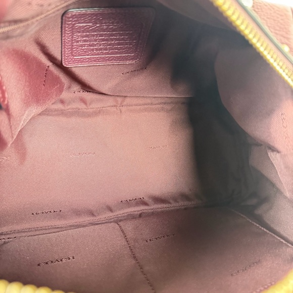 Coach Primrose Willow Floral Appliqué Leather Satchel Oxblood Gunmetal Hardware - Picture 14 of 17